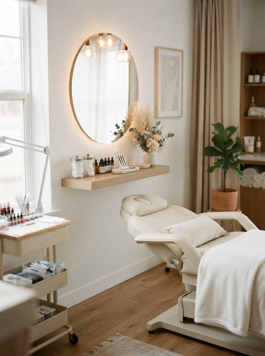 Boutique permanent makeup studio interior in Kilpauk, Chennai